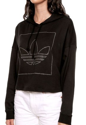 Buzo Negro adidas Originals CROP HOODIE