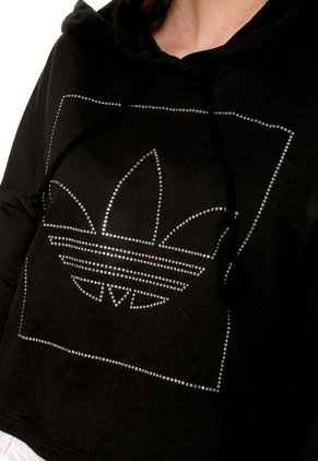 Buzo Negro adidas Originals CROP HOODIE