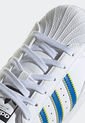Tenis Lifestyle Blanco-Azul-Naranja Neón adidas Originals Superstar de adidas Originals
