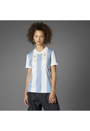 Camiseta Adidas Mujer Argentina Aniversario-Azul-Blanco