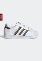 Tenis Lifestyle Blanco-Verde Oliva adidas Kids Superstar de adidas Originals