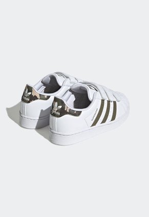 Tenis Lifestyle Blanco-Verde Oliva adidas Kids Superstar