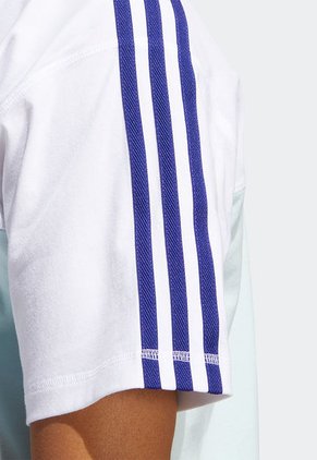 Camiseta Blanco-Violeta-Verde adidas Originals Blocked 3 Rayas