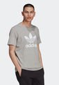 Camiseta Gris-Blanco adidas Originals Classics Trifolio de adidas Originals
