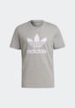 Camiseta Gris-Blanco adidas Originals Classics Trifolio de adidas Originals