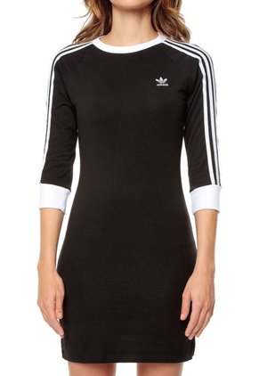 Vestido Negro-Blanco adidas Originals 3 Stripes Dress