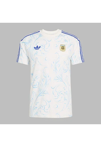 Camiseta Adidas Hombre Argentina Originals AOP - Blanco