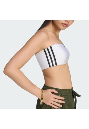 Top Blanco Adidas Entubado 3 Rayas Mujer