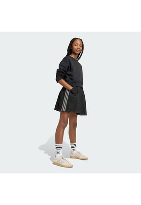 Vestido Negro Adidas Tipo Overol Tejido Denim Niñas