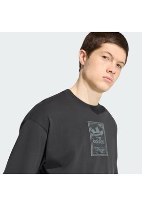 Camiseta Negra Adidas Etiqueta La Lengüeta Camuflaje Hombre