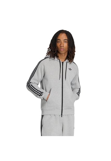 Buzo Gris Adidas Adicolor Over The Hood Stripes Hombre