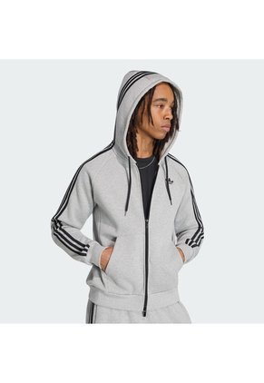 Buzo Gris Adidas Adicolor Over The Hood Stripes Hombre