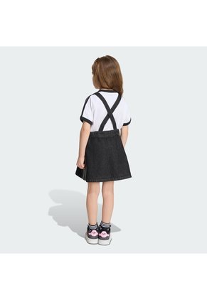 Vestido Negro Adidas Tipo Overol Tejido Denim Niñas