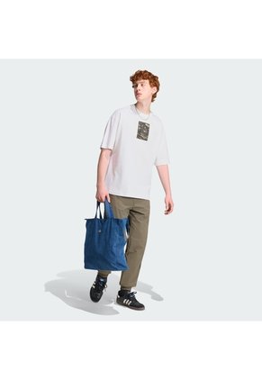 Camiseta Blanca Adidas Etiqueta La Lengüeta Camuflaje Hombre