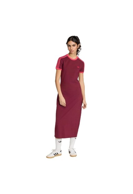 Vestido Vinotinto Adidas 3 Rayas Mujer