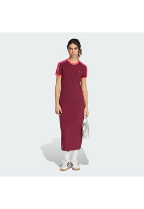 Vestido Vinotinto Adidas 3 Rayas Mujer