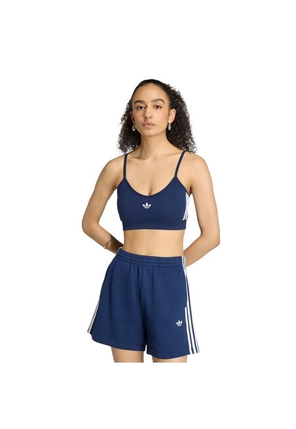 Bralette Azul Adidas 3 Rayas Mujer