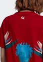 Camiseta Rojo-Blanco adidas Originals Thebe Magugu de adidas Originals