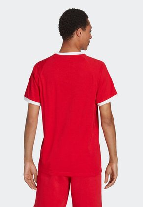 Camiseta Rojo-Blanco adidas Originals Adicolor Classics 3 Rayas