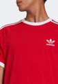 Camiseta Rojo-Blanco adidas Originals Adicolor Classics 3 Rayas de adidas Originals