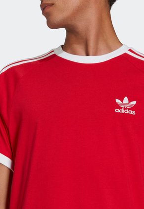 Camiseta Rojo-Blanco adidas Originals Adicolor Classics 3 Rayas