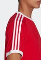 Camiseta Rojo-Blanco adidas Originals Adicolor Classics 3 Rayas de adidas Originals
