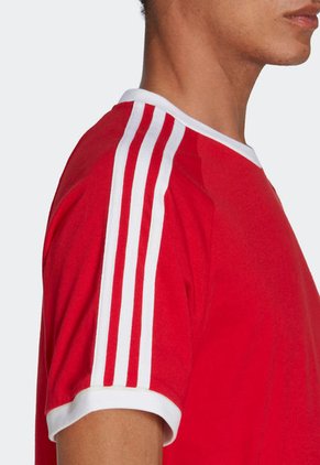 Camiseta Rojo-Blanco adidas Originals Adicolor Classics 3 Rayas