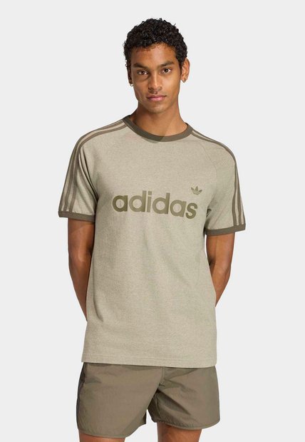 Camiseta adidas Originals Ringer 3 Rayas Beige