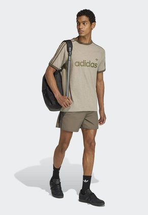 Camiseta adidas Originals Ringer 3 Rayas Beige