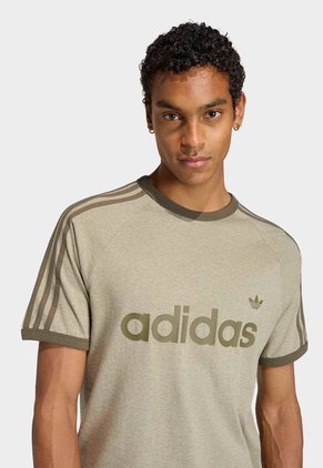Camiseta adidas Originals Ringer 3 Rayas Beige