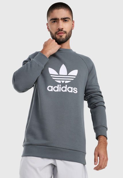 Buzo Gris-Blanco  adidas Originals Triofilo Warm Up Crew