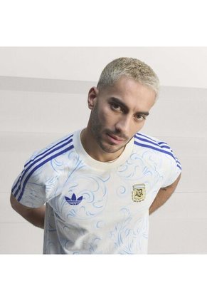 Camiseta Adidas Hombre Argentina Originals AOP - Blanco