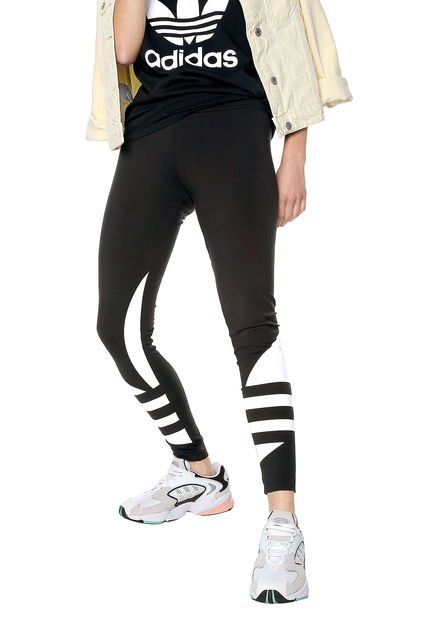 Leggings Negro-Blanco adidas 