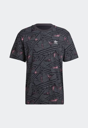Camiseta Negro-Gris-Lila adidas Originals Rekive Trifolio
