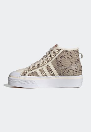 Tenis Lifestyle Beige-Café-Blanco adidas Originals Nizza Platform Mid