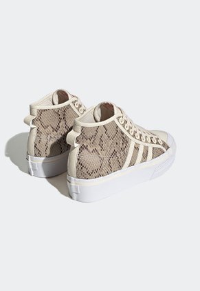 Tenis Lifestyle Beige-Café-Blanco adidas Originals Nizza Platform Mid