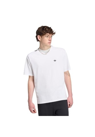 Camiseta Gris Adidas Trifolio Essentials Holgada Hombros Caídos Blanco adidas Originals