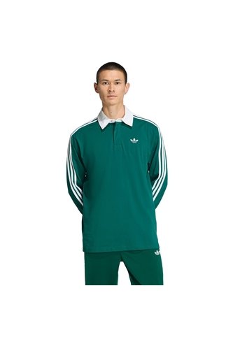 Camiseta Verde Adidas Polo Rugby 3 Rayas Hombre adidas Originals