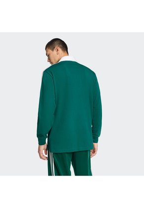 Camiseta Verde Adidas Polo Rugby 3 Rayas Hombre