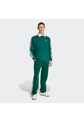 Camiseta Verde Adidas Polo Rugby 3 Rayas Hombre