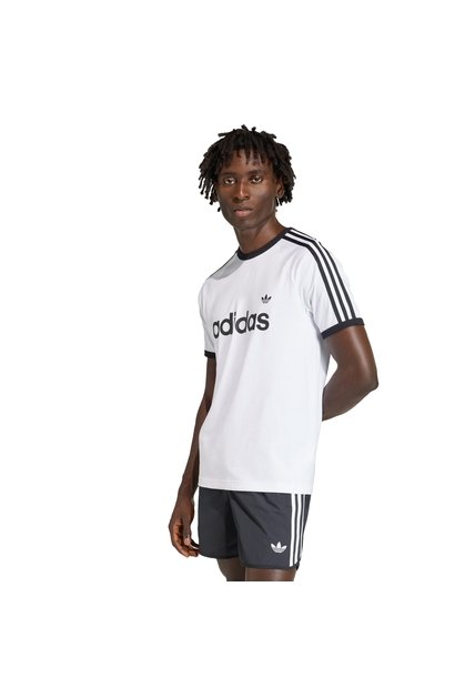 Camiseta Blanca Adidas Ringer 3 Rayas Hombre