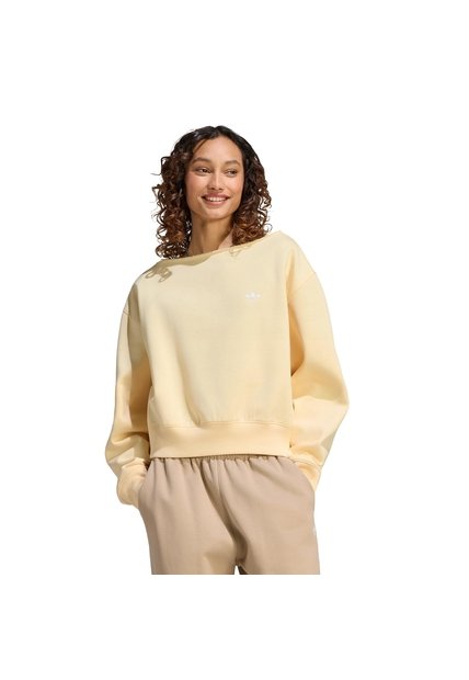 Buzo Amarillo Adidas Essentials Ancho Mujer