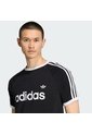 Camiseta Azul Adidas Ceñida Ringer 3 Rayas Negro de adidas Originals
