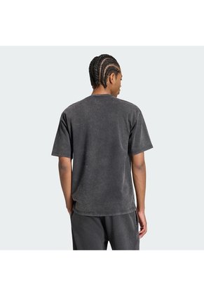 Camiseta Negra Adidas Trifolio Essentials Washed Hombre