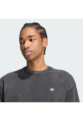 Camiseta Negra Adidas Trifolio Essentials Washed Hombre