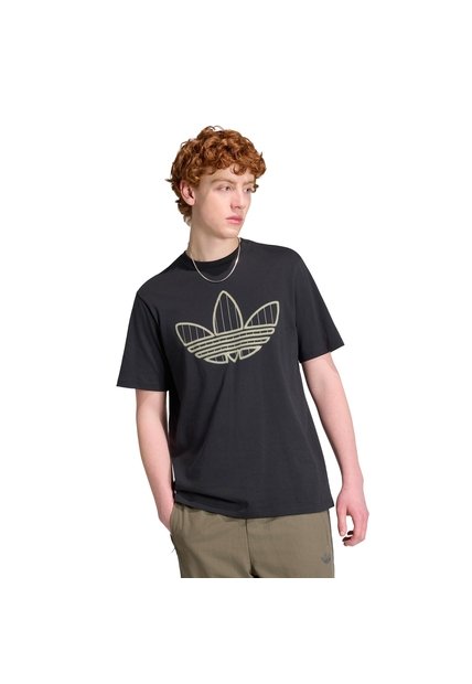 Camiseta Negra Adidas Trifolio Relleno Hombre