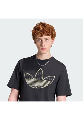 Camiseta Negra Adidas Trifolio Relleno Hombre