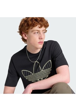 Camiseta Negra Adidas Trifolio Relleno Hombre