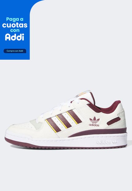 Tenis Lifestyle Marfil-Vino-Amarillo adidas Originals Forum Low CL