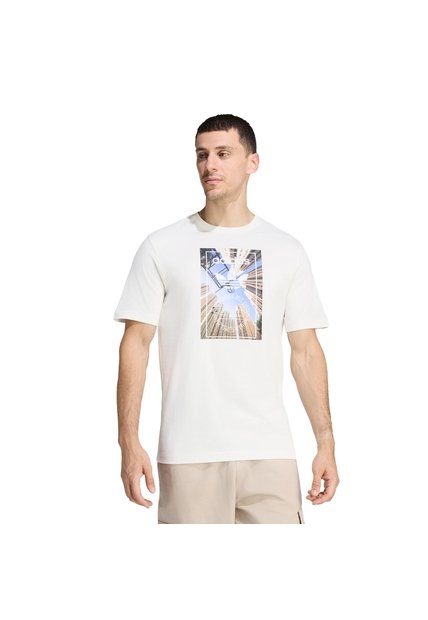 Camiseta Blanca Adidas Tongue Label Pi Hombre